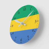 Horloge Ronde Drapeau du Gabon (Angle)