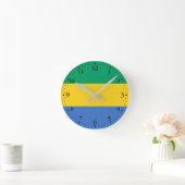 Horloge Ronde Drapeau du Gabon (Maison)