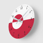 Horloge Ronde Drapeau du Groenland (Angle)