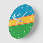 Horloge Ronde Drapeau du Karakalpakstan (Angle)