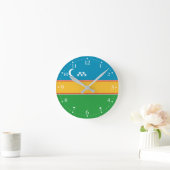 Horloge Ronde Drapeau du Karakalpakstan (Maison)