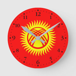 Horloge Ronde Drapeau du Kirghizistan