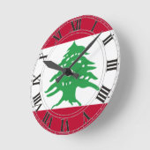 Horloge Ronde Drapeau du Liban (Angle)
