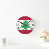 Horloge Ronde Drapeau du Liban (Maison)