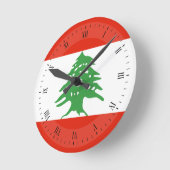 Horloge Ronde Drapeau du Liban (Angle)
