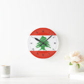 Horloge Ronde Drapeau du Liban (Maison)