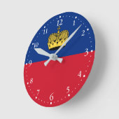 Horloge Ronde Drapeau du Liechtenstein (Angle)