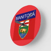 Horloge Ronde Drapeau du Manitoba (Angle)