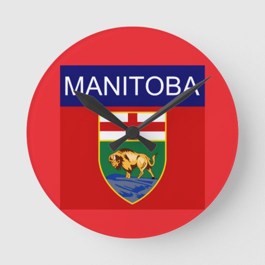 Horloge Ronde Drapeau du Manitoba (Recto)