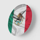 Horloge Ronde Drapeau du Mexique (Angle)