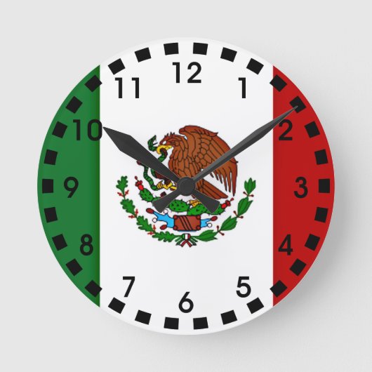 Horloge Ronde Drapeau du Mexique (Recto)