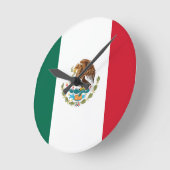 Horloge Ronde Drapeau du Mexique (Angle)