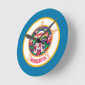 Horloge Ronde Drapeau du Minnesota (Angle)
