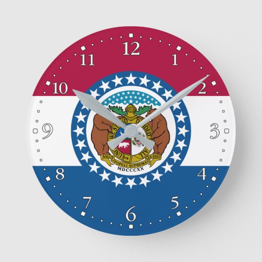 Horloge Ronde Drapeau du Missouri (Recto)