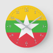 Horloge Ronde Drapeau du Myanmar (Recto)