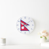 Horloge Ronde Drapeau du Népal (Maison)