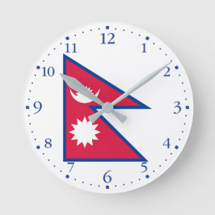 Horloge Ronde Drapeau du Népal