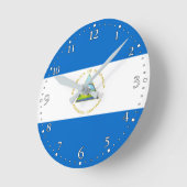 Horloge Ronde Drapeau du Nicaragua (Angle)