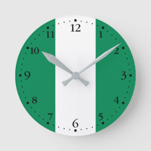 Horloge Ronde Drapeau du Nigeria patriotique