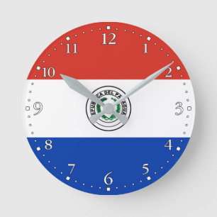 Horloge Ronde Drapeau du Paraguay