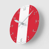 Horloge Ronde Drapeau du Pérou (Angle)