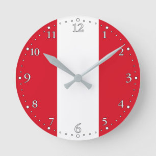 Horloge Ronde Drapeau du Pérou