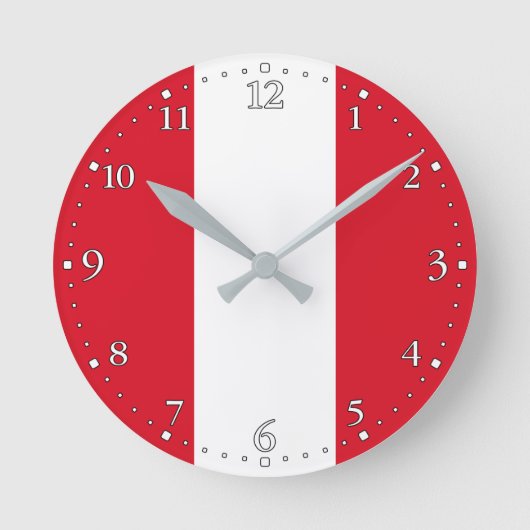Horloge Ronde Drapeau du Pérou (Recto)