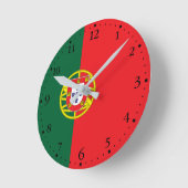 Horloge Ronde Drapeau du Portugal (Angle)