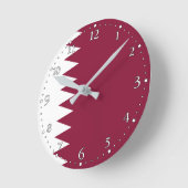Horloge Ronde Drapeau du Qatar (Angle)
