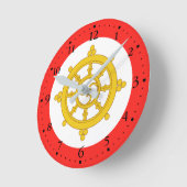 Horloge Ronde Drapeau du royaume de Sikkim (Angle)