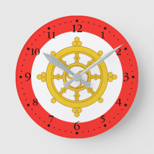 Horloge Ronde Drapeau du royaume de Sikkim