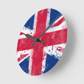 Horloge Ronde Drapeau du Royaume-Uni ou de l'Union Jack (Angle)
