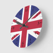 Horloge Ronde Drapeau du Royaume-Uni patriotique (Angle)