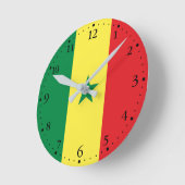 Horloge Ronde Drapeau du Sénégal (Angle)