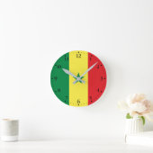 Horloge Ronde Drapeau du Sénégal (Maison)