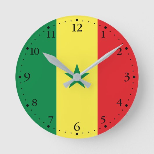 Horloge Ronde Drapeau du Sénégal (Recto)