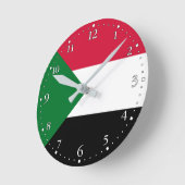 Horloge Ronde Drapeau du Soudan (Angle)