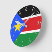 Horloge Ronde Drapeau du Soudan du Sud (Angle)