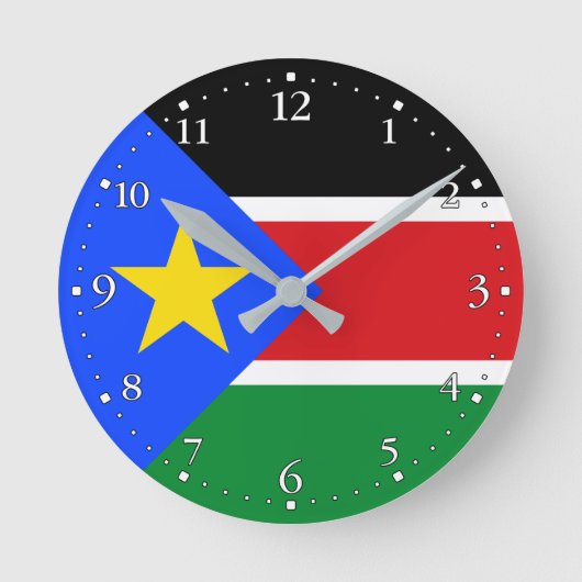 Horloge Ronde Drapeau du Soudan du Sud (Recto)