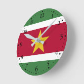 Horloge Ronde Drapeau du Suriname (Angle)
