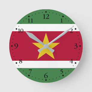 Horloge Ronde Drapeau du Suriname