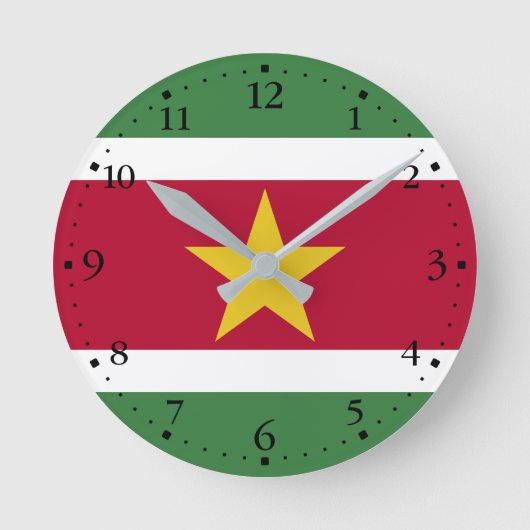 Horloge Ronde Drapeau du Suriname (Recto)