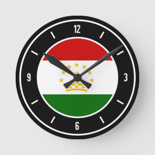 Horloge Ronde Drapeau du Tadjikistan