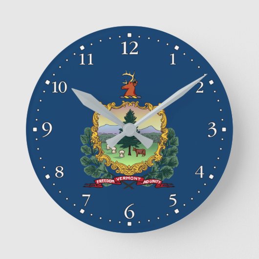 Horloge Ronde Drapeau du Vermont (Recto)