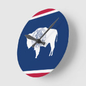 Horloge Ronde Drapeau du Wyoming (Angle)
