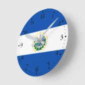 Horloge Ronde Drapeau El Salvador (Angle)