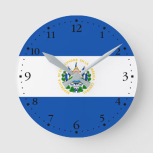 Horloge Ronde Drapeau El Salvador