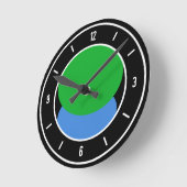 Horloge Ronde Drapeau Elégant (Angle)