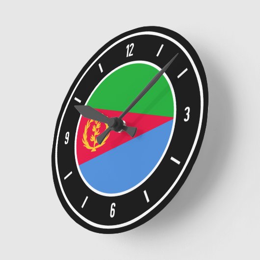 Horloge Ronde Drapeau Elégant (Angle)