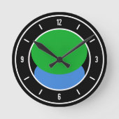 Horloge Ronde Drapeau Elégant (Recto)